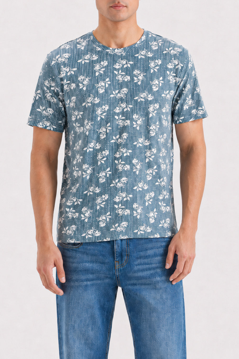 Men's Floral Stripe Tee
