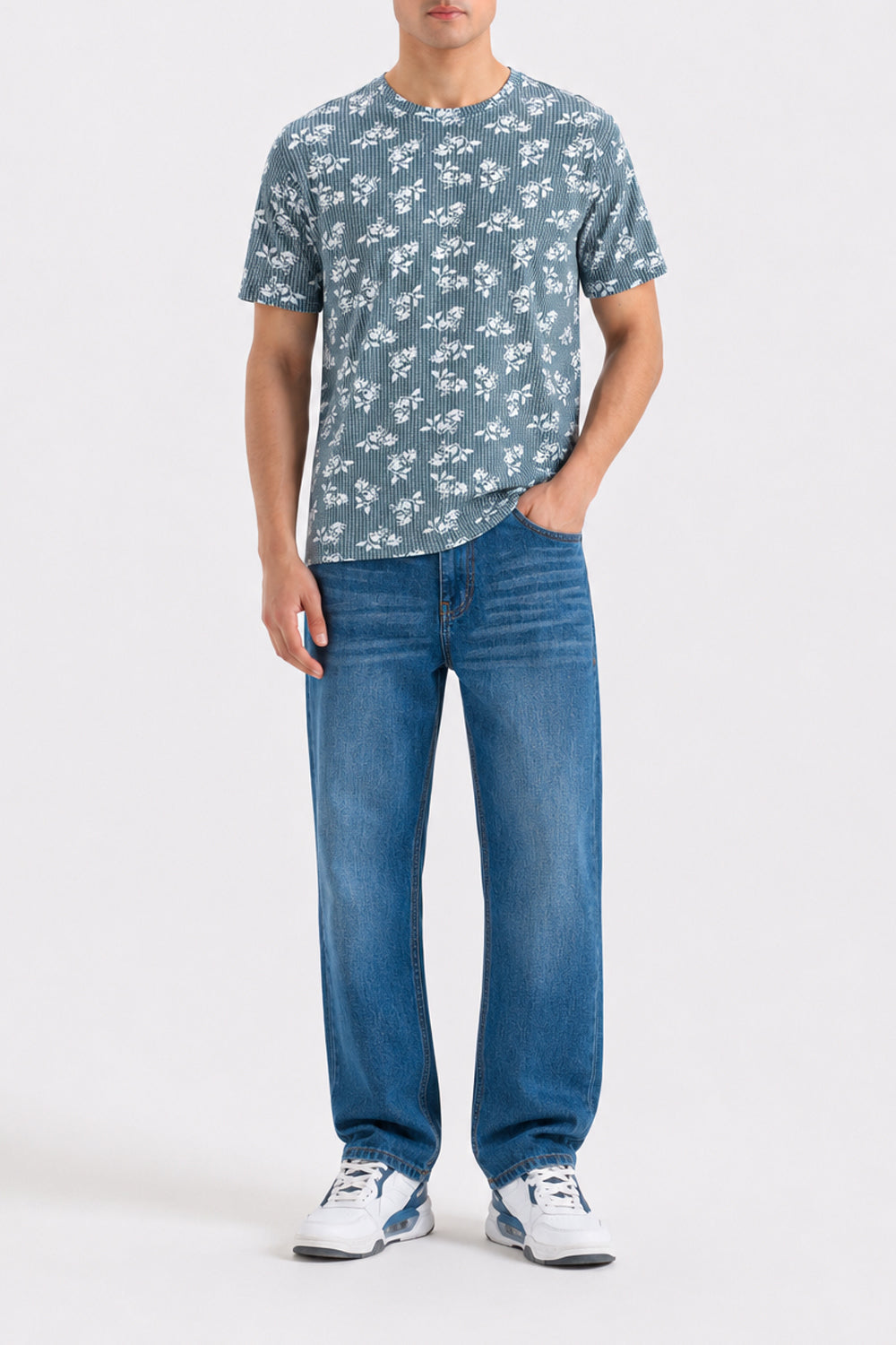 Men's Floral Stripe Tee