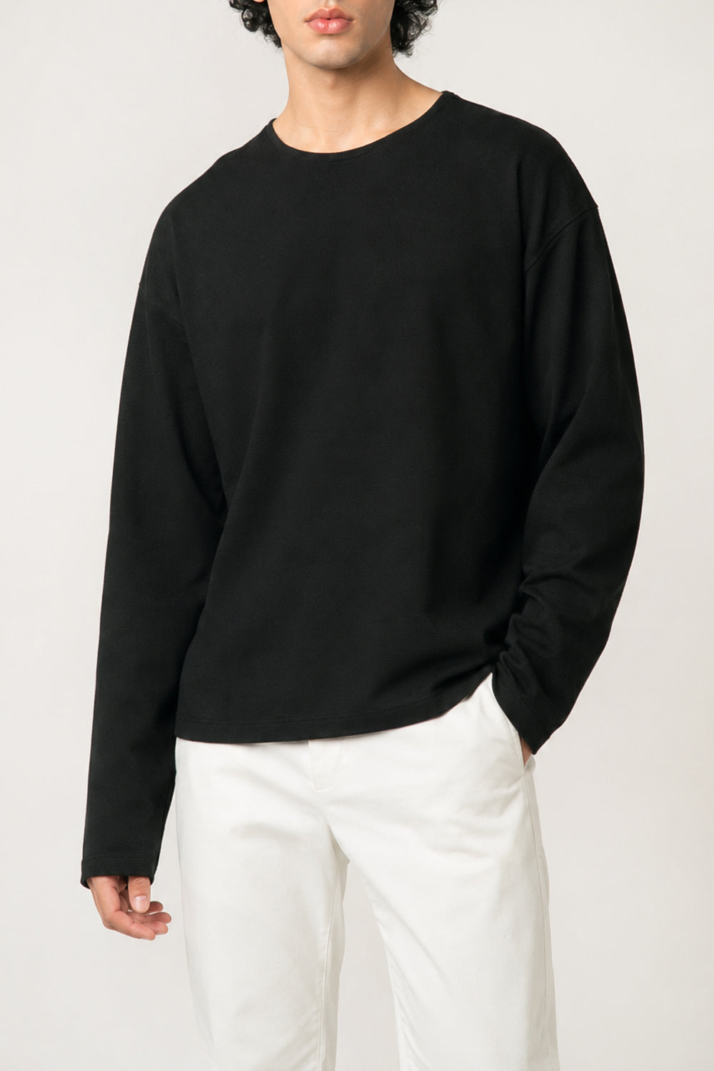 Black Motivational Graphic Long Sleeve Tee