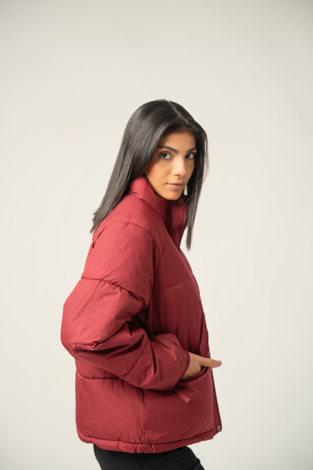 Maroon Puffer Jacket