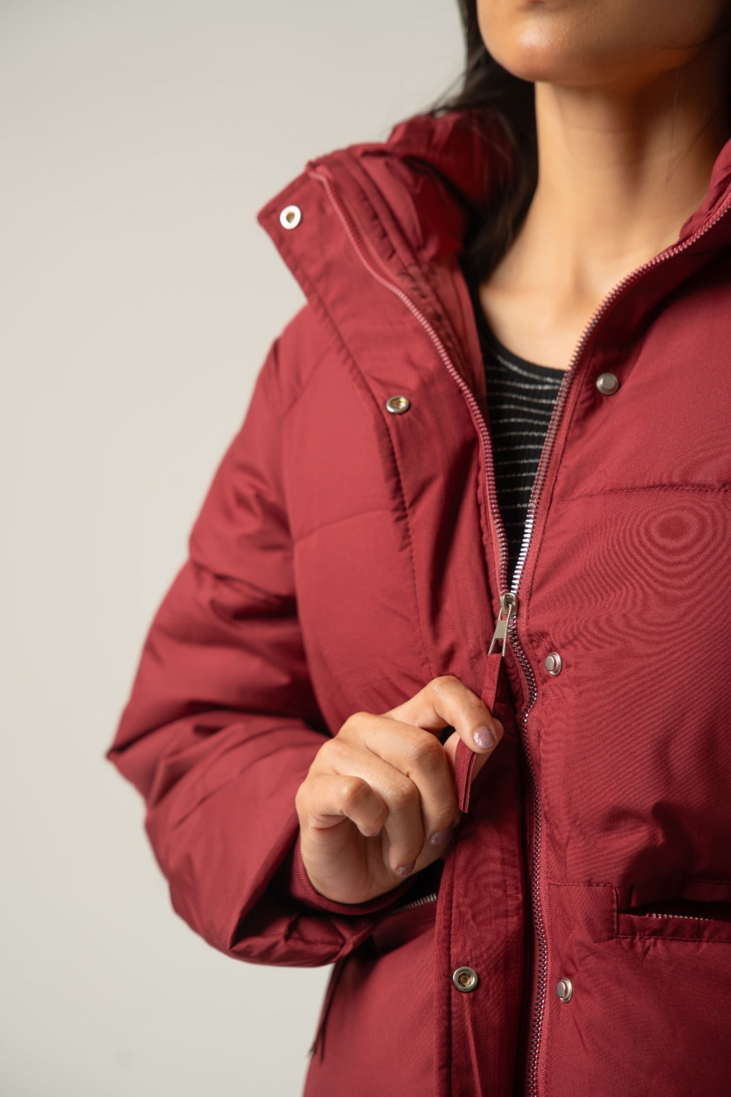 Maroon Puffer Jacket